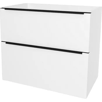 Koupelnový nábytek Mereo Mailo, koupelnová skříňka 101 cm, černé madlo, Multidecor, Bílá lesk perlička