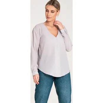 Dámská košile Dámská šedá košile s dlouhým rukávem M1070 Grey Velikost: S