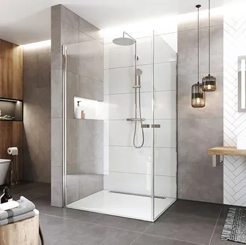 Mereo Sprchový kout, Novea, obdélník, pivotový, 100x80 cm, chrom ALU, sklo Čiré