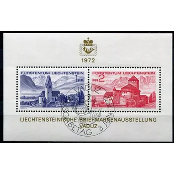 Poštovní známka (1972) MiNr. 565 - 566 - O - BL. 9 - Lichtenštejnsko - 8. Lichtenštejnská výstava poštovních ...