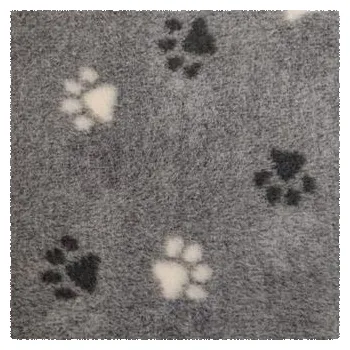 Pelíšek pro psa Vetbed Premium protiskluz Light Grey paws 30mm varianta 50x40cm