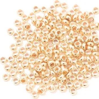 Materiál na výrobu šperku EU Zamačkavací rokajl 2,5mm rose gold (20ks)