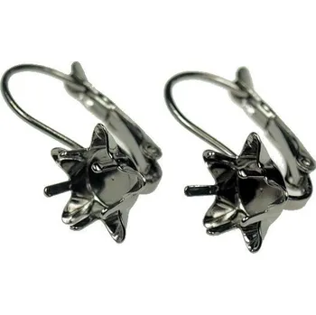 Náušnice Crystal-ZONE Náušnice Star 10mm ruthenium