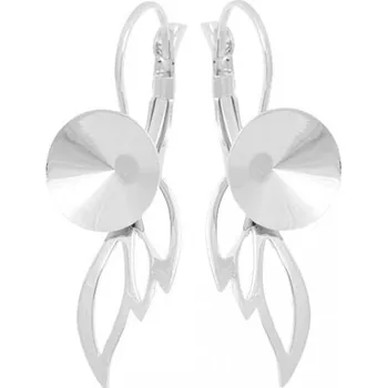 Náušnice Crystal-ZONE Náušnice Křídlo Rivoli 12mm rhodium