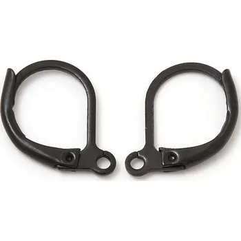 Materiál na výrobu šperku Crystal-ZONE Náušnicový háček zavírací 13mm chirurgická ocel black