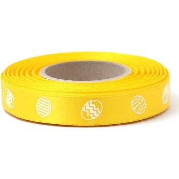 Stuha CZ Stuha atlasová vejce 15mm žlutá