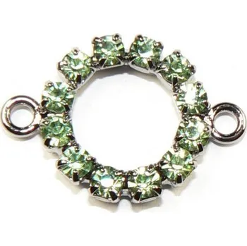Materiál na výrobu šperku Crystal-ZONE Štrasový kruh s očky peridot