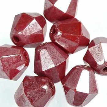 Korálek CZ Korálek broušený SLUNÍČKO 8mm tmavě červená listr