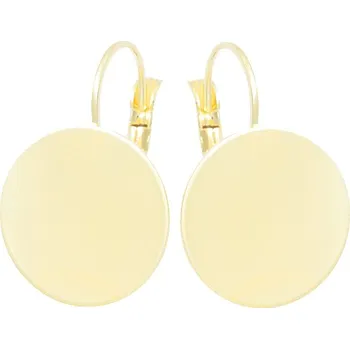 Náušnice Crystal-ZONE Náušnice ploška Kruh 17mm gold plating 24kt