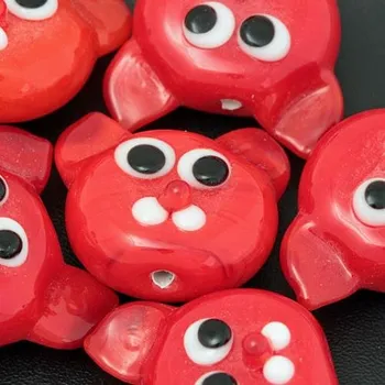 Korálek CZ Korálek vinutý MEDVÍDEK 14mm červená