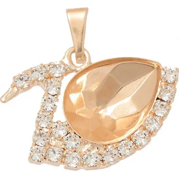 Přívěsek Crystal-ZONE Přívěsek labuť Pear 14mm strass rose gold