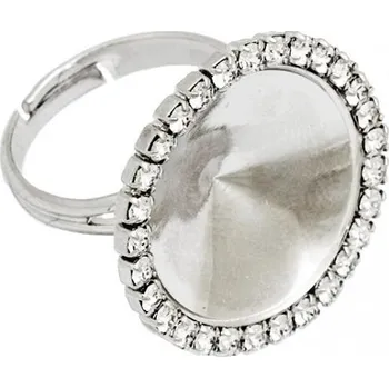 Prsten Crystal-ZONE Prsten Rivoli 18mm s krystaly Swarovski rhodium
