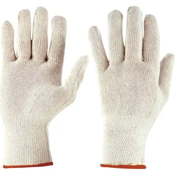 Pracovní rukavice PAYPER HADY CO S00184-0121 / Bavlněné rukavice - béžová/červený lem S