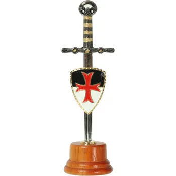 Art Gladius Templářský meč v soklíku - nůž na dopisy- Outlet