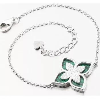 Náramek Dámský náramek stříbro 925 květinou a se zirkony PKL-4022 délka 17 cm