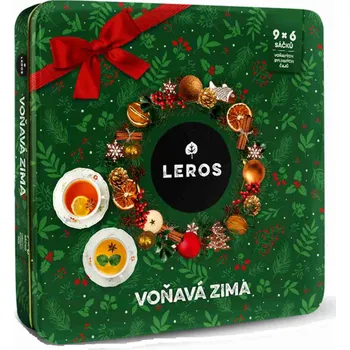 Leros Voňavá zima plechová dóza zelená 54 sáčků