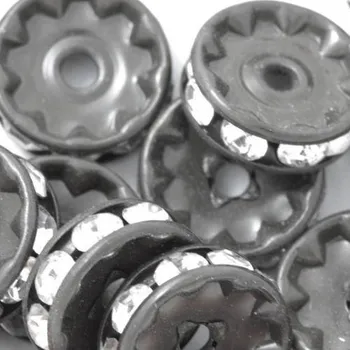 Materiál na výrobu šperku CZ Šatonová rondelka 5mm černá/crystal