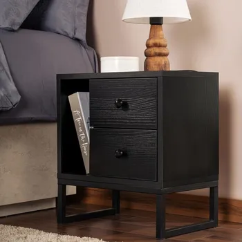 Noční stolek Noční stolek GLIMMER 50x45,2 cm černá