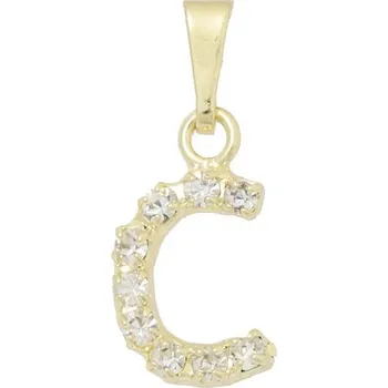Přívěsek Crystal-ZONE Písmenko štras „C“ gold plating 24kt