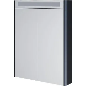 Zrcadlo Mereo Siena, koupelnová galerka 64 cm, zrcadlová skříňka, černá mat