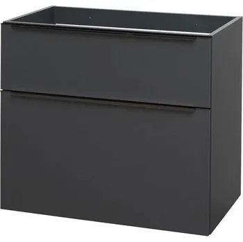 Koupelnový nábytek Mereo Mailo, koupelnová skříňka 81cm, antracit, černé madlo