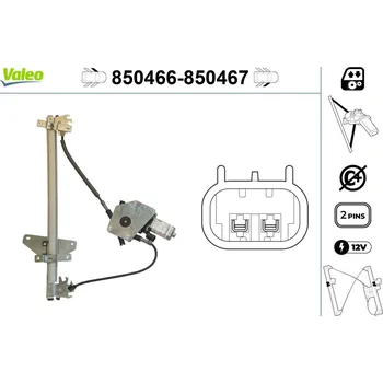 Stahovačka okna Zvedací zařízení oken VALEO 850466