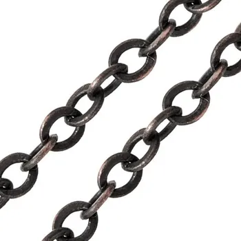 Řetízek CZ Bižuterní řetízek 2mm staré stříbro