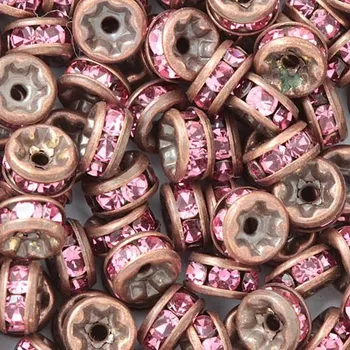 Materiál na výrobu šperku CZ Šatonová rondelka 4,5mm stará měď/rose