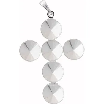 Materiál na výrobu šperku Crystal-ZONE Kříž Rivoli 8mm rhodium