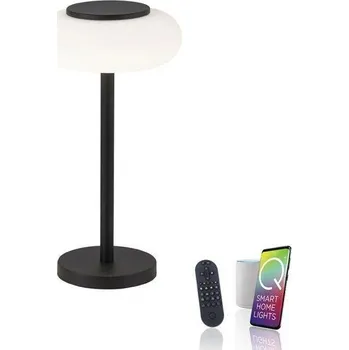 Lampička PAULNEUHAUS Q ETIENNE LED stolní lampa, Smart Home, černá, stmívatelná, kruhová ZigBee 2700-5000K - PAUL NEUHAUS PN 4071-18