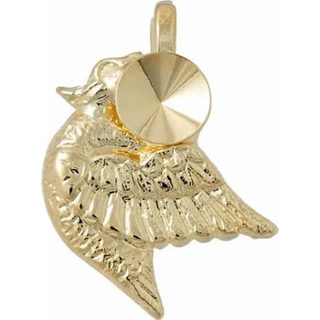Přívěsek Crystal-ZONE Přívěsek závěs LABUŤ Rivoli 6mm gold plating 24kt