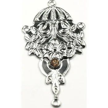 Materiál na výrobu šperku CZ Filigrán s kamínkem platina/topaz