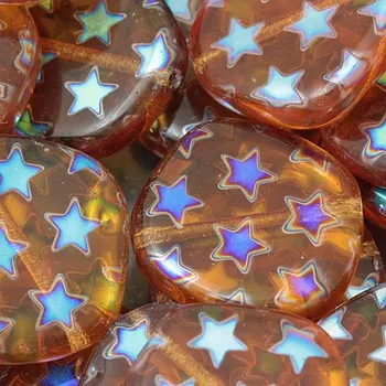 Korálek CZ Korálek mačkaný PLACKA 21mm topaz AB