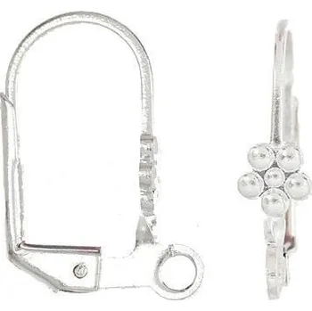 Věšák CZ Háček zavírací s kytičkou stříbro