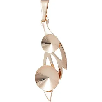 Materiál na výrobu šperku Crystal-ZONE Přívěsek WING Rivoli 6+8mm rose gold