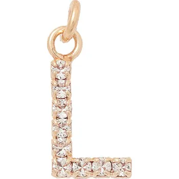 Přívěsek Crystal-ZONE Přívěsek s kroužkem písmeno „L“ rose gold