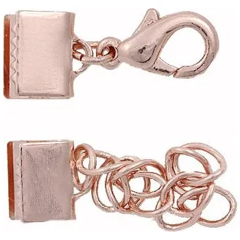 Materiál na výrobu šperku CZ Koncovka sametka 7mm Rose Gold