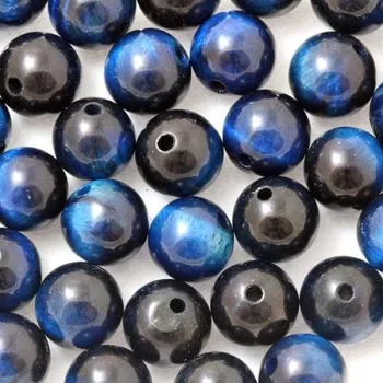 Drahý kámen Tygří oko modré 8mm (1ks)