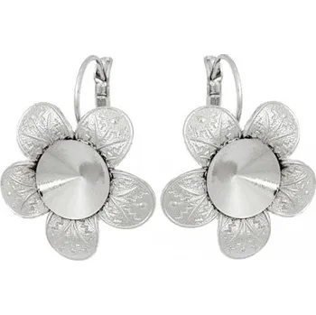 Náušnice Crystal-ZONE Náušnice KYTKA Rivoli 12mm rhodium