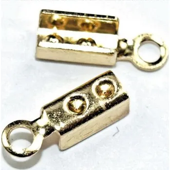 Materiál na výrobu šperku CZ Koncovka na kůži 1mm zlato