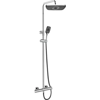 Sprchový set Mereo Termostatická sprchová baterie s talířovou hranatou sprchou, černá