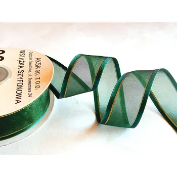 Stuha Stuha šifonová ozdobná s luxurem, WOA4090, šíře 15 mm/ návin 22 m