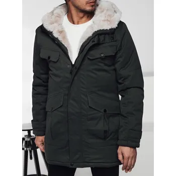 Pánská parka Pánská tmavě zelená zimní parka s kapucí TX4961 Velikost: 3XL/56