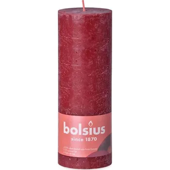 Svíčka Bolsius Rustic Shine Válec 68x190mm Velvet Red, bordó svíčka