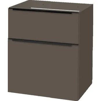 Koupelnový nábytek Mereo Mailo, koupelnová skříňka 61 cm, šedá láva, černé madlo