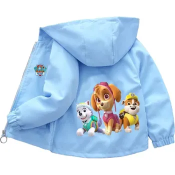 Dívčí bunda Jarní/podzimní bunda (větrovka) pro holky - Tlapková patrola (Everest, Skye a Rubble) Barva: modrá, Velikost: 120/6 let