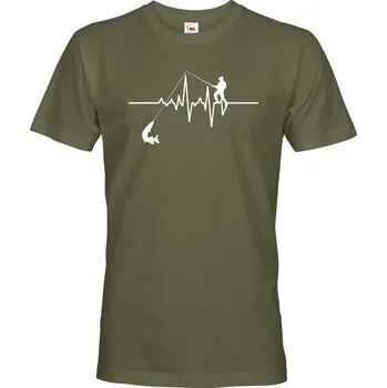 Tričko s potiskem Barva: khaki, Velikost: 2XL, Motiv: pivo