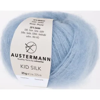 Příze Austermann Kid Silk 29 Kouřově modrá (Kid Silk 29 RAUCHBLAU)