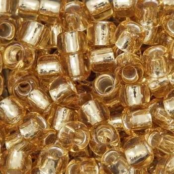 Korálek TOHO Co., Ltd. TOHO Round 6/0 Silver/Lt Topaz Lined