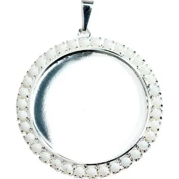 Přívěsek Crystal-ZONE Přívěsek Kruh strass korálky 25mm Bílá